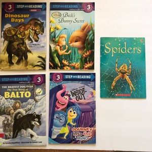 4 level 3 step into reading and 1 book on spiders